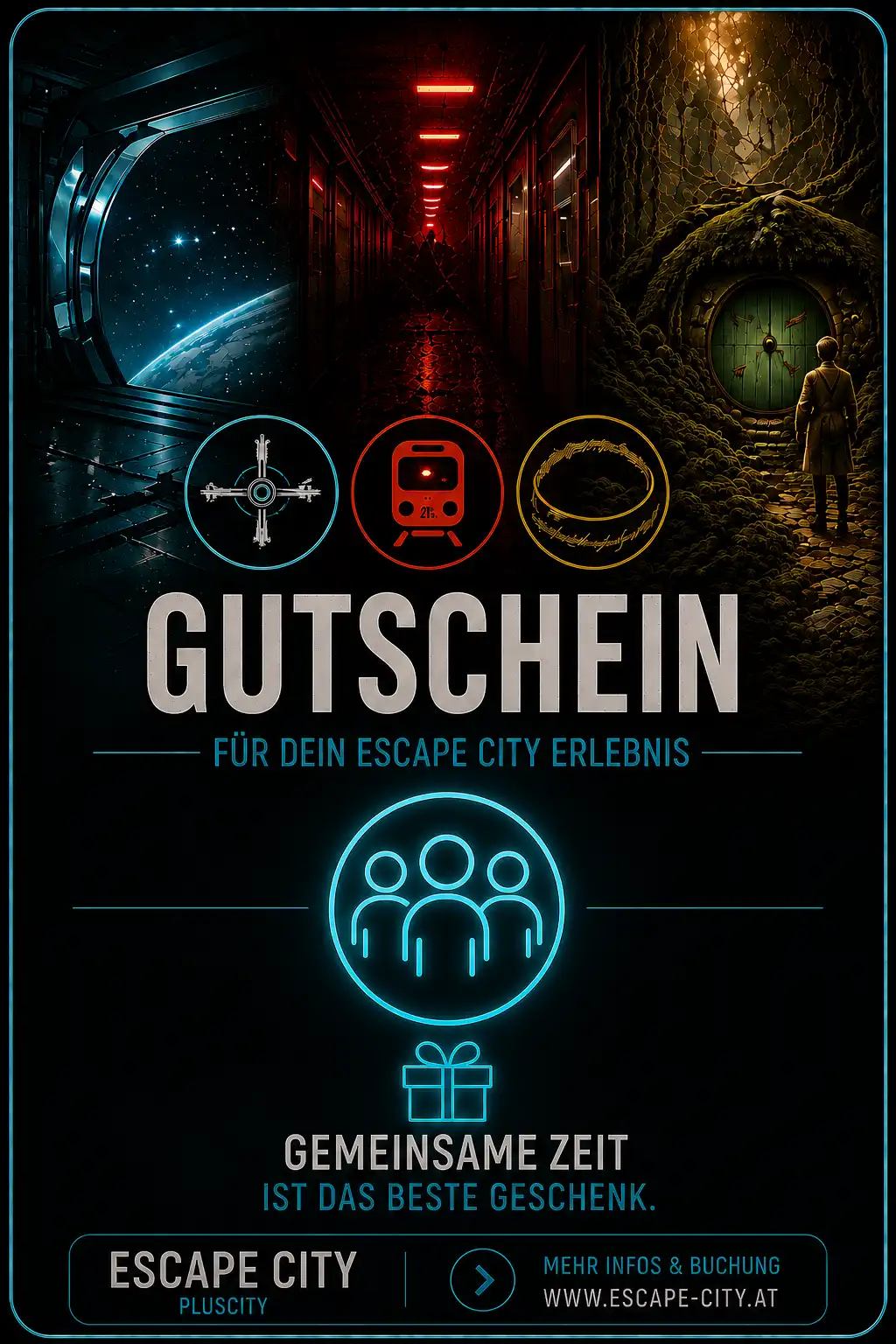 Gutschein für 3 Personen – Escape City PlusCity